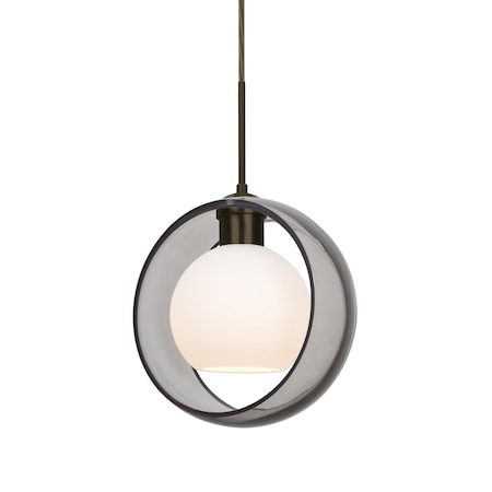 Besa Lighting Mana Pendant, Smoke, Bronze Finish, 1x9W LED 1JT-MANASM-LED-BR